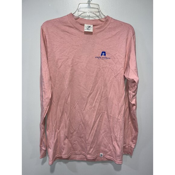 Simply Southern Collection Long Sleeve "Better‎ Days Ahead" T-Shirt Pink, Small - Picture 2 of 8